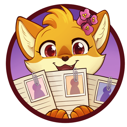 A circular icon of the Foxglove mascot holding profile cards